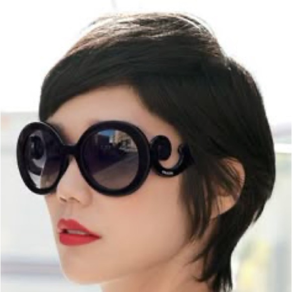 Prada Iconic Black Swirl Baroque Sunglasses